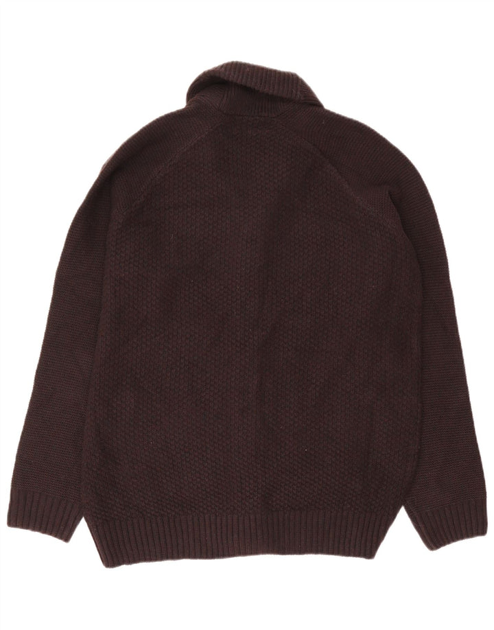 Maglione cardigan da uomo Marks & Spencer grande acrilico marrone