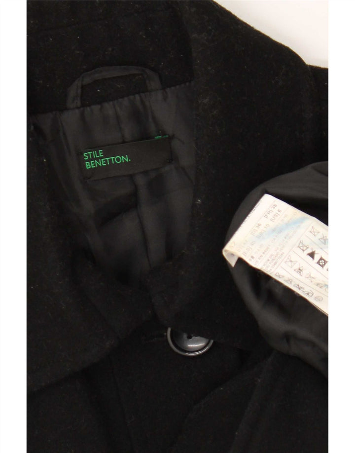 Cappotto da donna Benetton UK 10 piccolo in lana nera