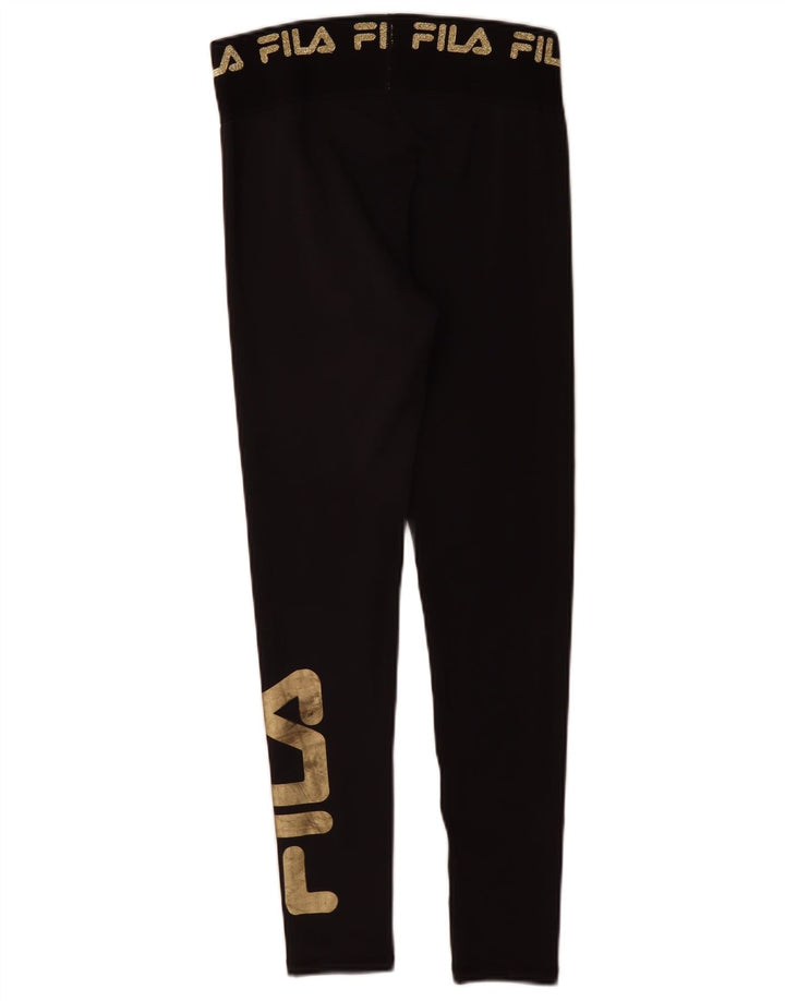 Leggings grafici da donna Fila UK 10 piccoli sportivi in poliestere nero