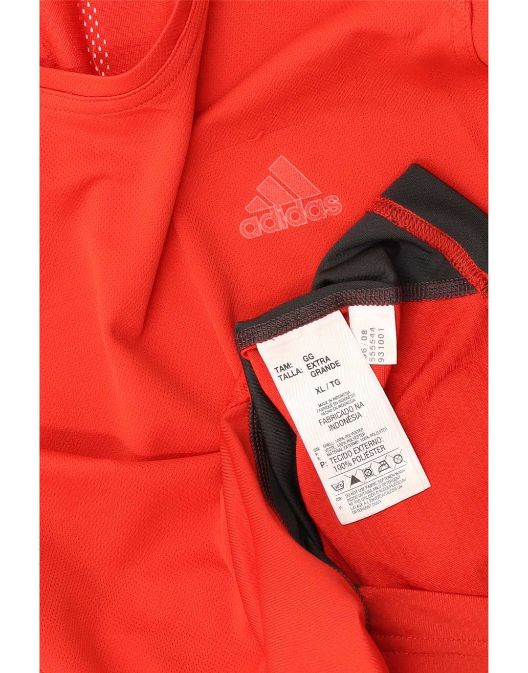 Canottiera Adidas da uomo XL rossa in poliestere color block