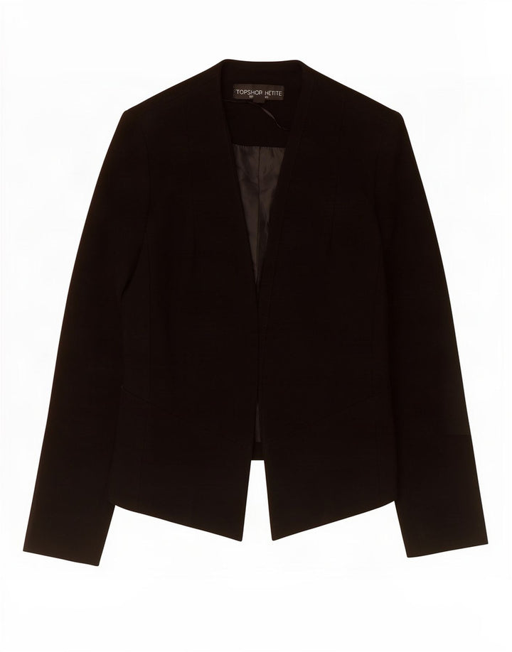 Topshop Giacca da donna Petite Crop Open Blazer UK 8 Small Nera