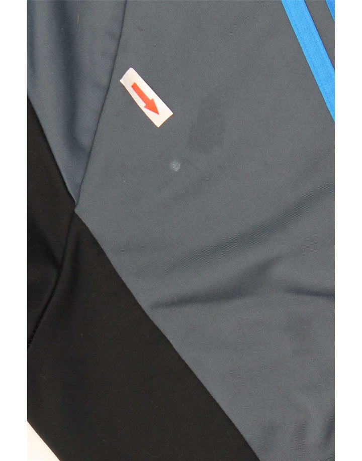 Giacca da ginnastica da uomo Adidas Large in poliestere color block grigio