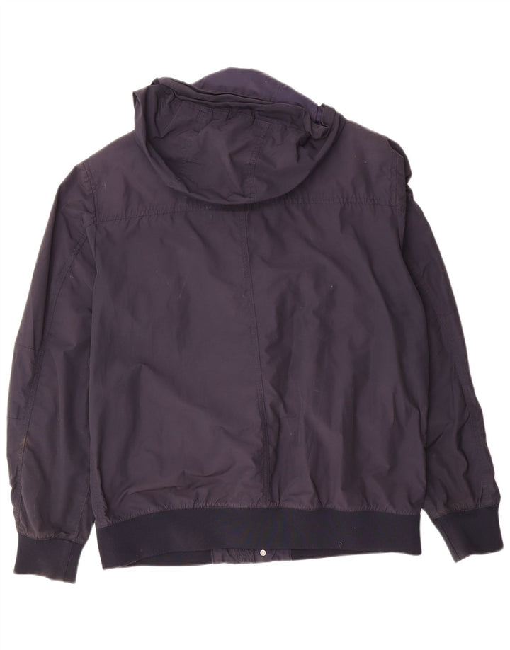 GEOX Mens Hooded Utility Jacket UK 48 4XL Navy Blue Polyamide