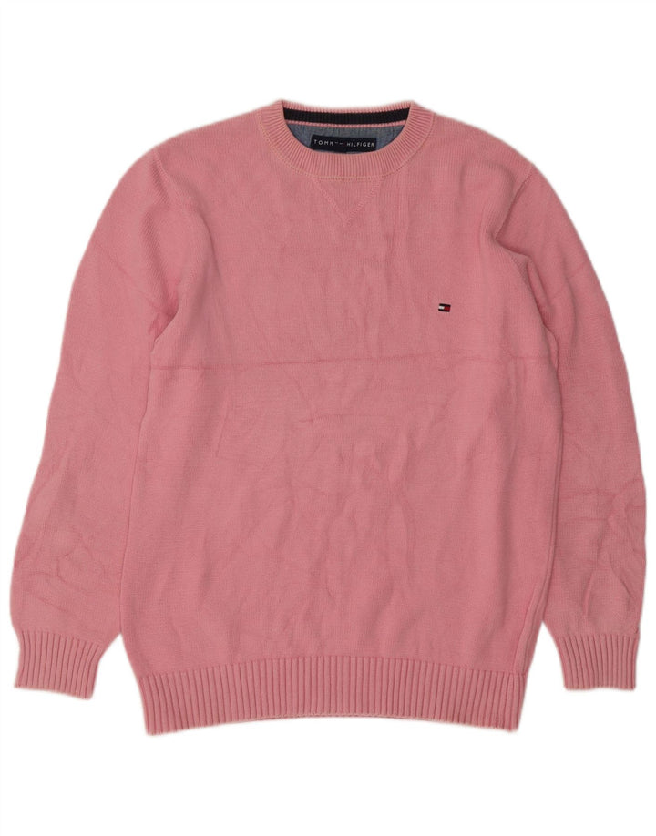 Maglione maglione girocollo da uomo Tommy Hilfiger piccolo cotone rosa