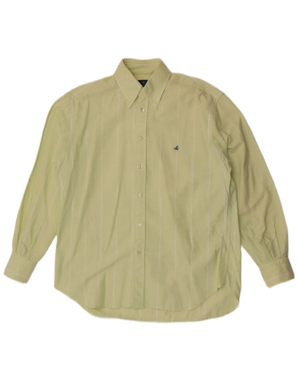 Camicia da uomo Brooksfield taglia 40 cotone a righe verde medio