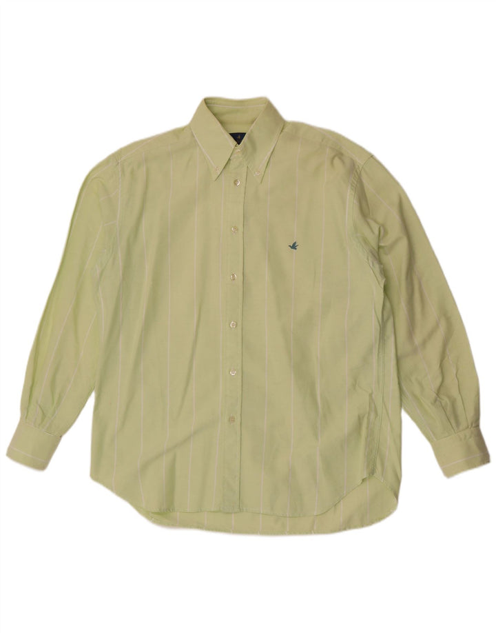 Camicia da uomo Brooksfield taglia 40 cotone a righe verde medio
