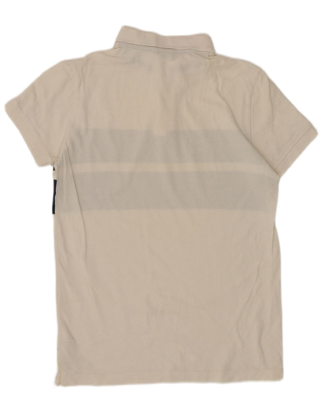 Polo da uomo Massimo Dutti piccola in cotone color block bianco sporco