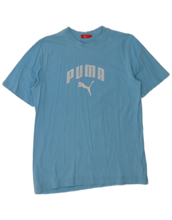 T-shirt grafica da uomo PUMA grande in cotone blu