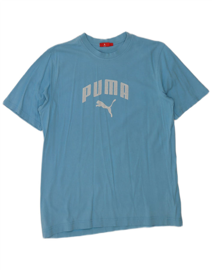 T-shirt grafica da uomo PUMA grande in cotone blu
