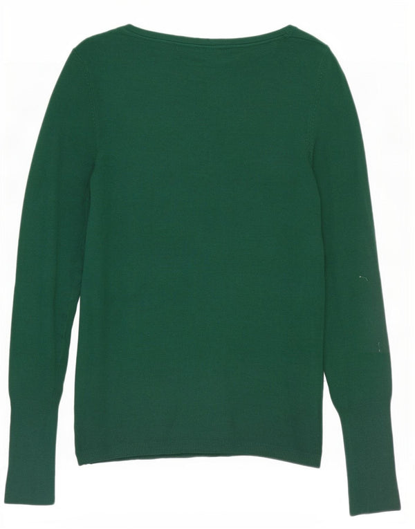 Maglione maglione con scollo a barca da donna Zara UK 12 Rayon verde medio