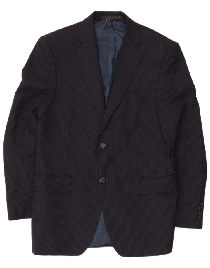 Giacca blazer a 2 bottoni da uomo Marks & Spencer UK 38 lana blu navy media
