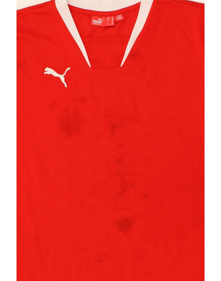 PUMA Boys T-Shirt Top 11-12 Years Large Red Polyester Vintage Puma and Second-Hand Puma from Messina Hembry 