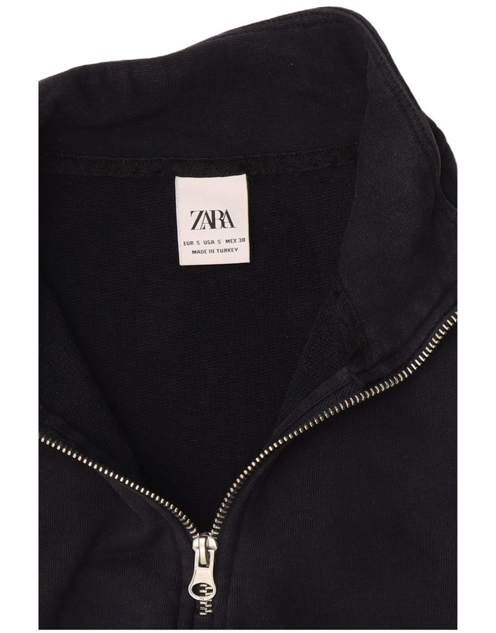 Felpa Zara da donna con collo con zip, maglione, UK 10, piccola, blu navy