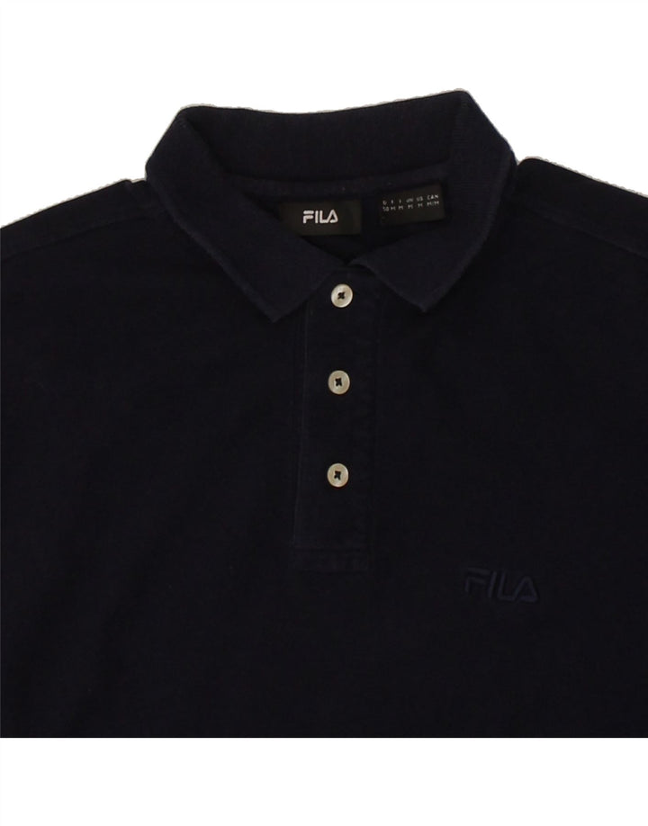 FILA Mens Polo Shirt Medium Navy Blue Cotton Vintage Fila and Second-Hand Fila from Messina Hembry 