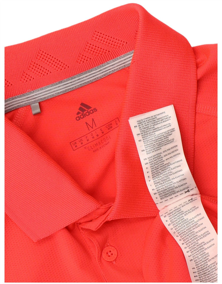 Polo Adidas Climacool da uomo in poliestere color block rosso medio