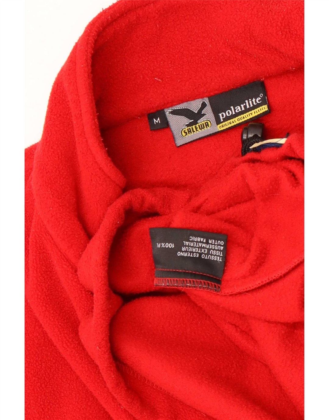 SALEWA Maglione in pile da uomo con zip e collo in poliestere rosso medio