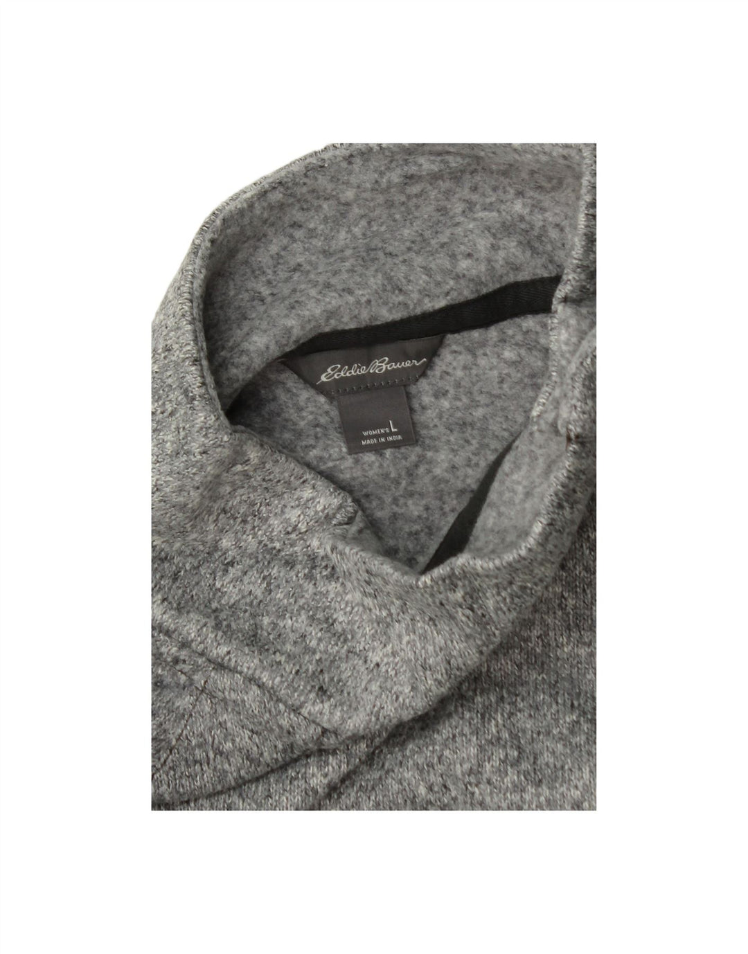 EDDIE BAUER Womens Button Neck Sweatshirt Jumper UK 16 Large Grey