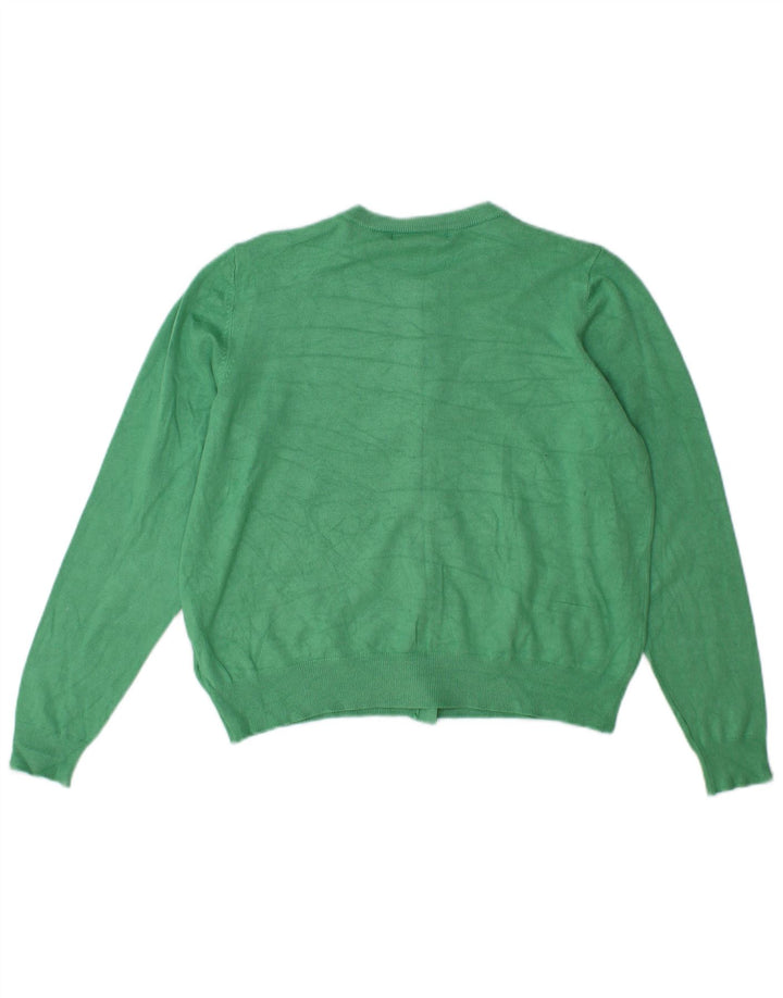 Maglione cardigan da donna Marks & Spencer UK 16 grande viscosa verde