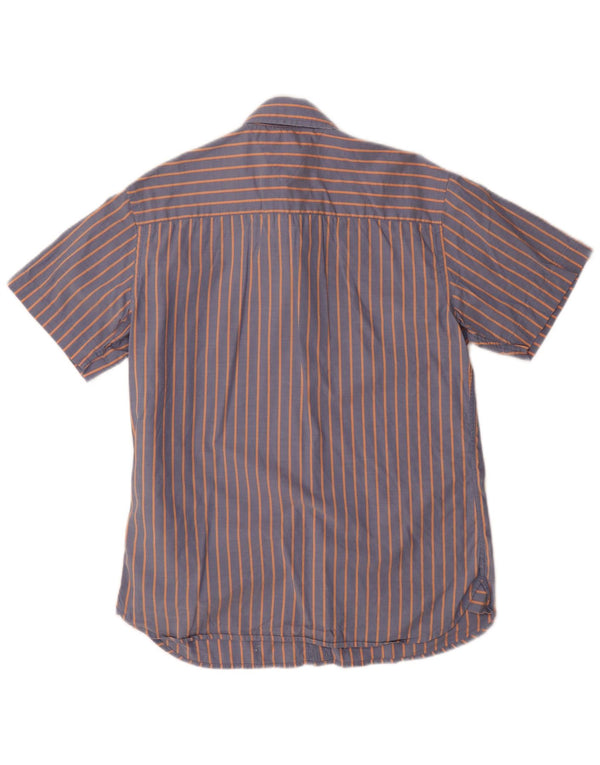 TOMMY HILFIGER Camicia da uomo a maniche corte in cotone a righe blu medio