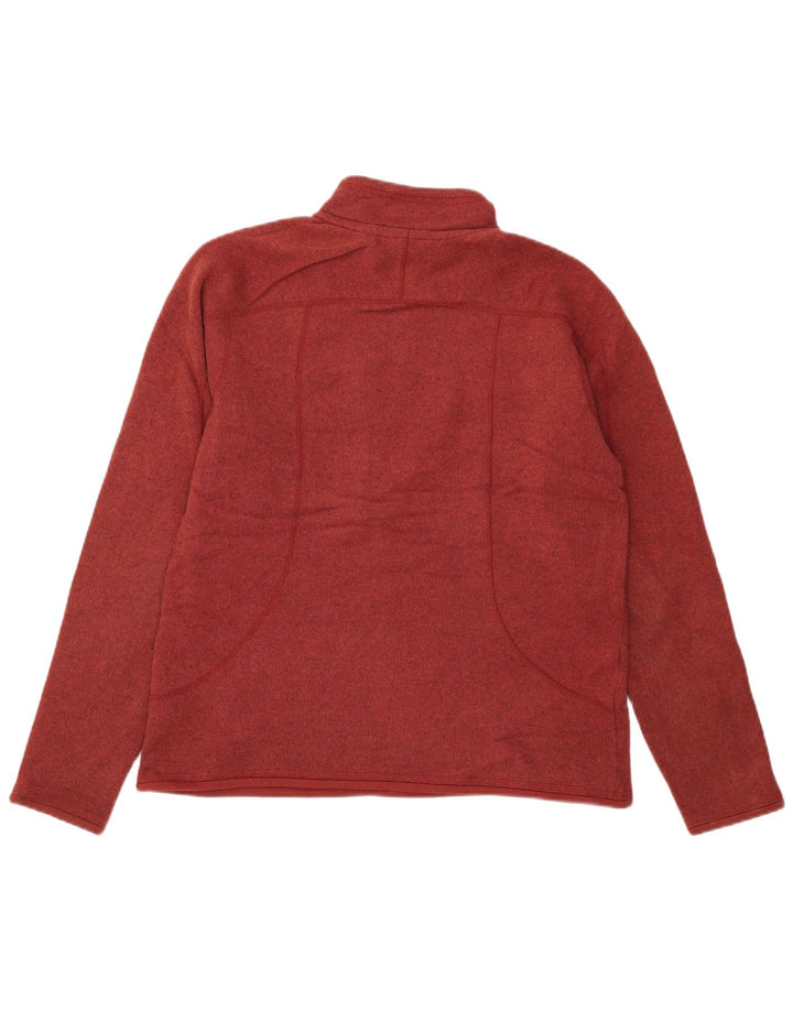 Felpa da uomo con collo con zip Eddie Bauer, maglione medio bordeaux screziato