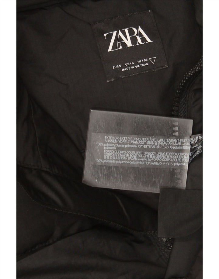 Giacca imbottita ampia con cappuccio ZARA da uomo UK 36 piccola poliestere nero