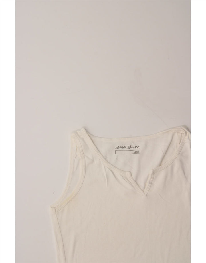 EDDIE BAUER Womens Vest Top UK 12 Medium White Cotton Vintage Eddie Bauer and Second-Hand Eddie Bauer from Messina Hembry 