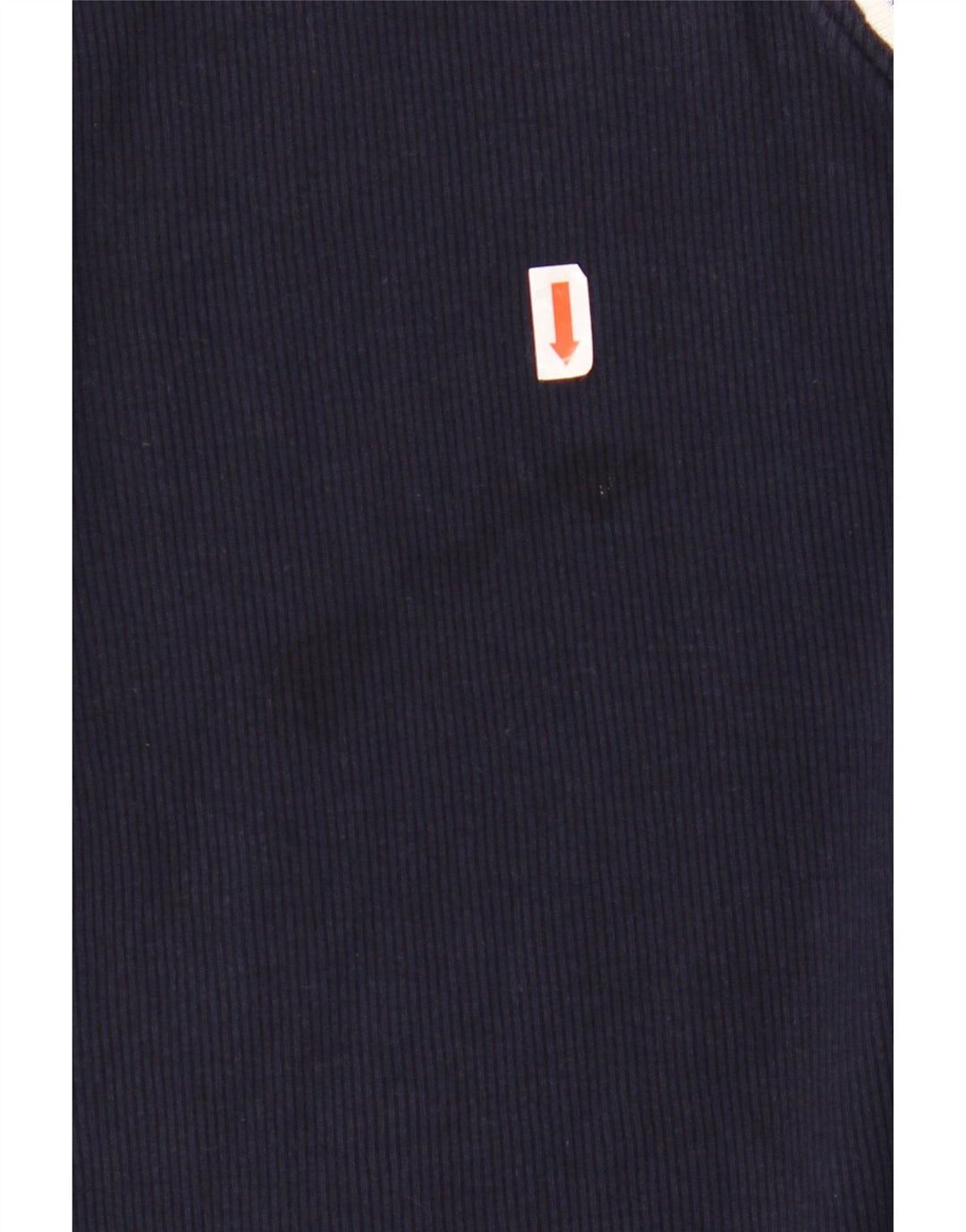 RALPH LAUREN Top da donna manica 3/4 UK 18 XL Blu navy in cotone color block