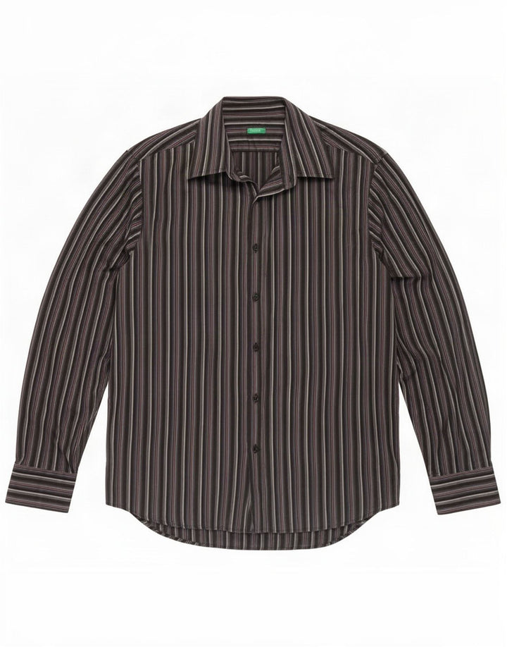 Camicia Benetton Uomo Cotone Righe Grandi Multicolor