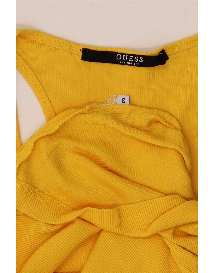 Canotta grafica da donna Guess UK 8 piccola gialla