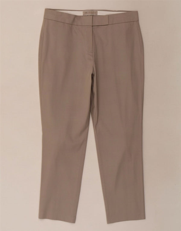 Pantaloni da abito corto da donna Marks & Spencer UK 10 Small W27 L23 Cotone beige