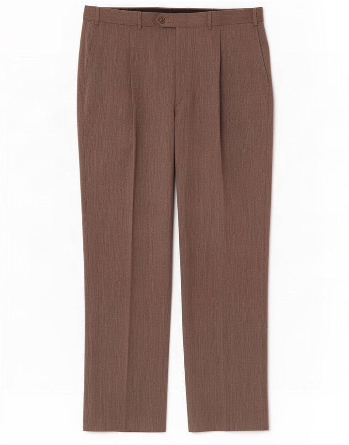 Pantaloni da abito dritti da uomo Marks & Spencer W38 L33 Poliestere beige