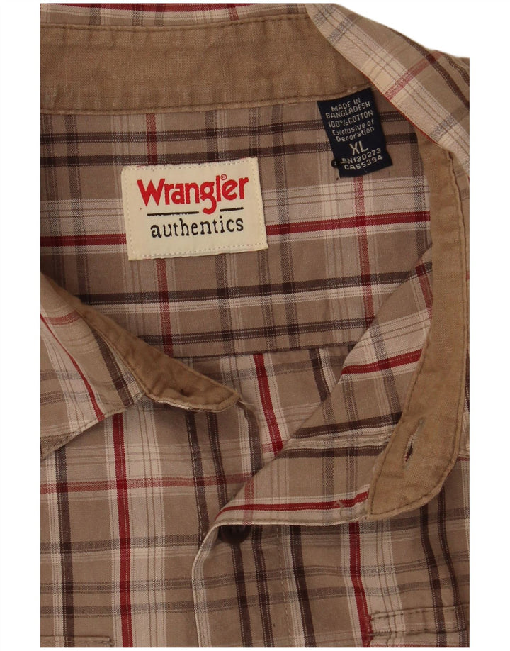 Camicia da uomo Wrangler XL in cotone a quadri beige