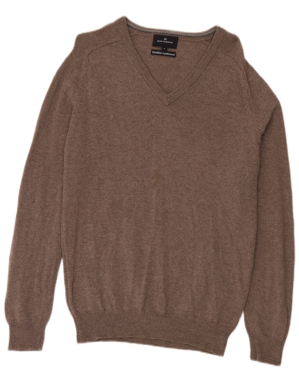 Maglione con scollo a V blu Harbour da uomo Marks & Spencer piccolo grigio