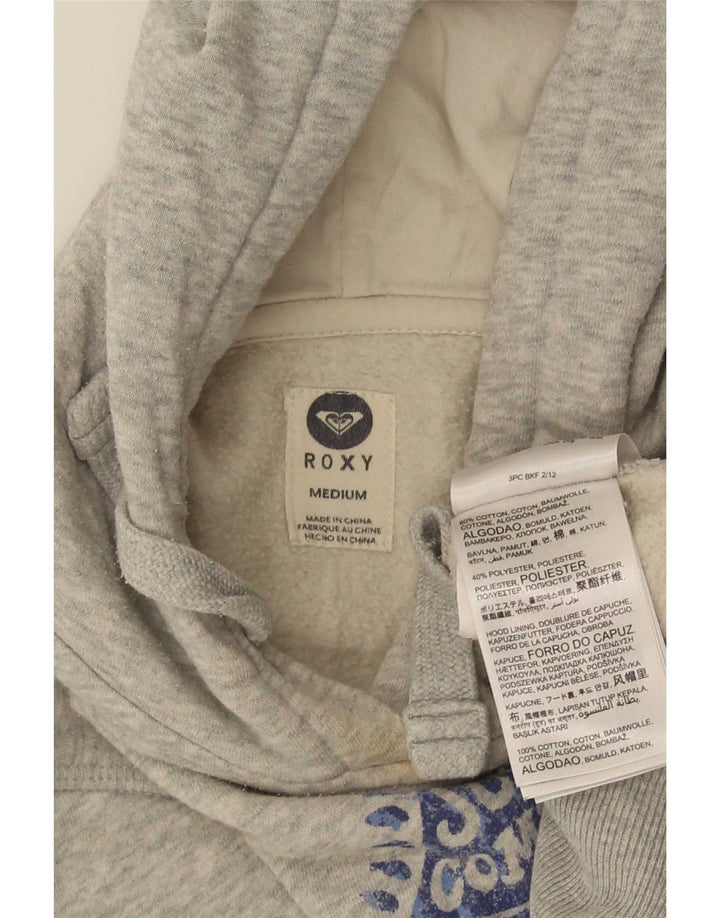 Maglione con cappuccio grafico da donna Roxy UK 12 Cotone screziato grigio medio