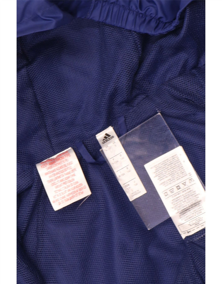Giacca antipioggia Adidas da ragazzo con zip e cappuccio 9-10 anni blu navy