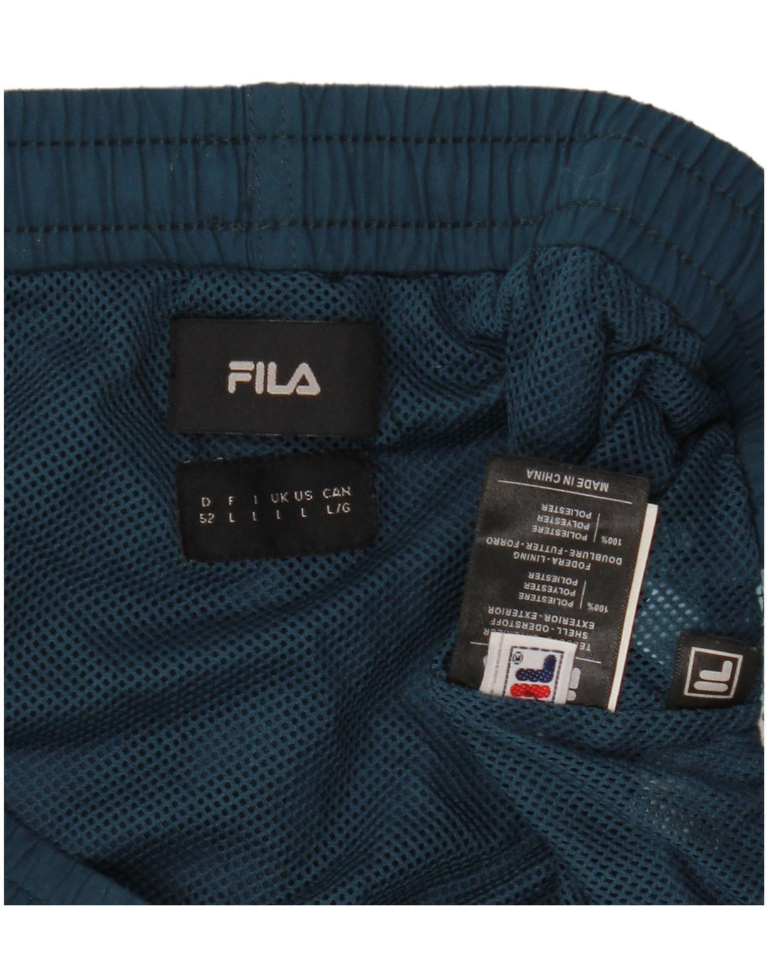 Pantaloncini da bagno da uomo FILA grandi in poliestere color block blu navy