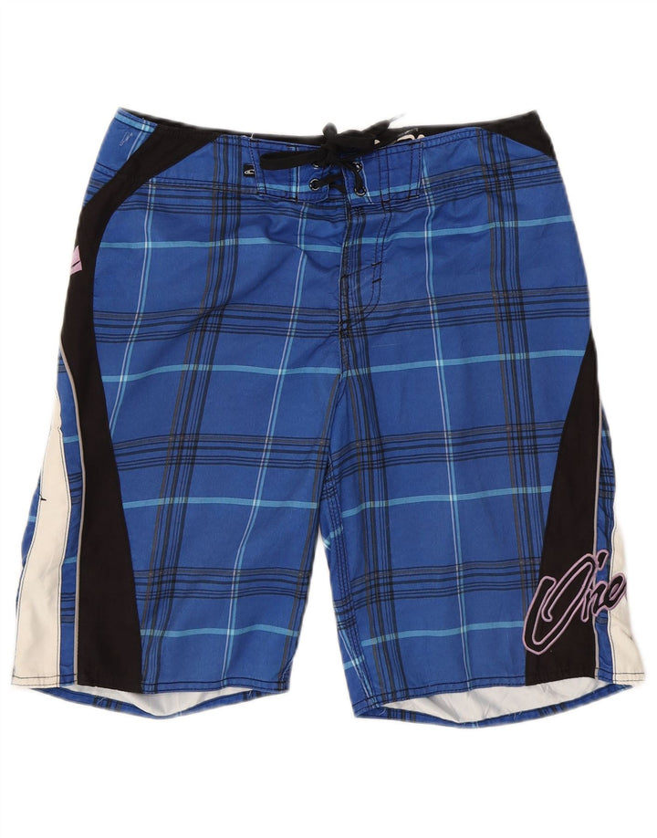 Pantaloncini da bagno grafici da uomo O'Neill a quadri blu medio
