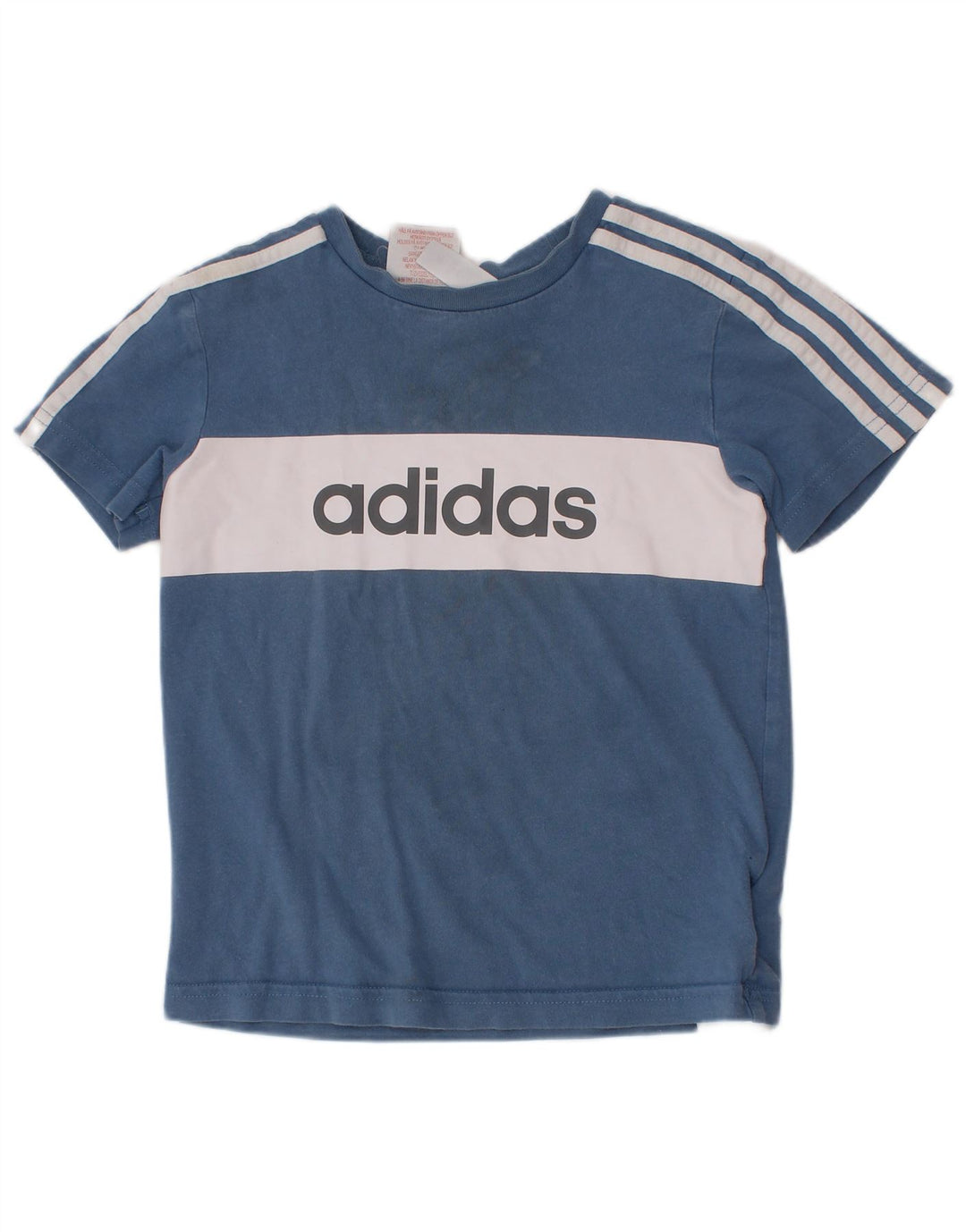 Completo ADIDAS da 2 pezzi con grafica per ragazzi, 3-4 anni, in cotone color block blu