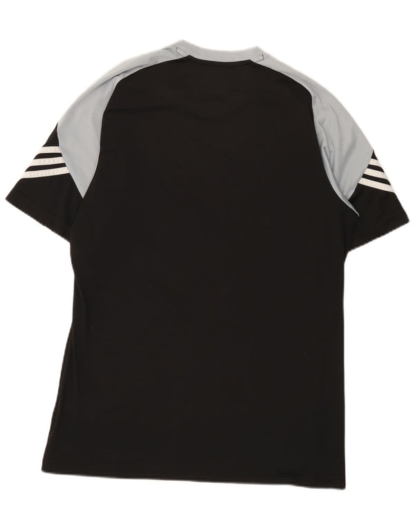 T-shirt Adidas Climalite da uomo Top in poliestere color block medio nero