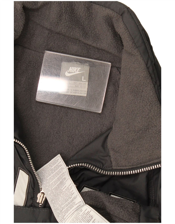 Giacca a vento grafica Nike per ragazze 12-13 anni, grande, in poliestere grigio