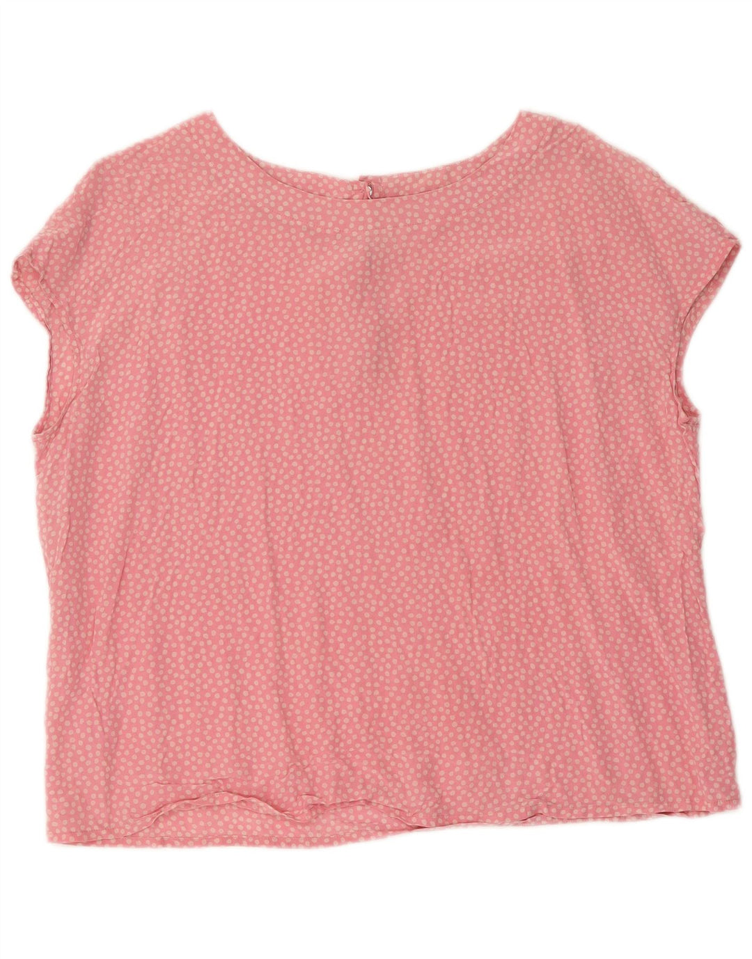 Camicetta vintage da donna Top UK 14 Seta grande a pois rosa