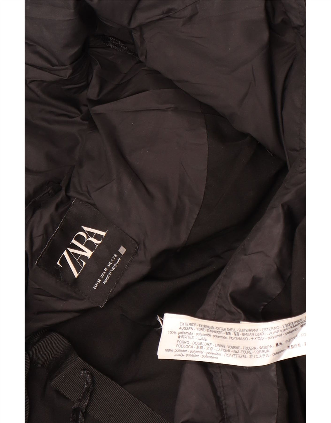Cappotto imbottito oversize con cappuccio da donna Zara UK 14 medio nero in poliammide