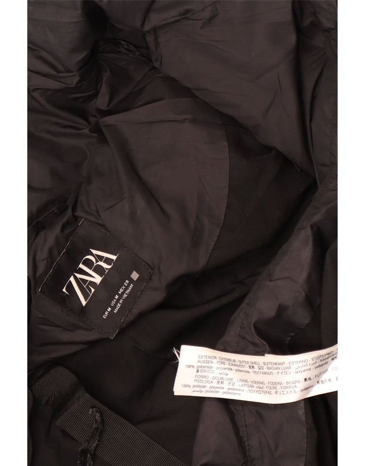 Cappotto imbottito oversize con cappuccio da donna Zara UK 14 medio nero in poliammide