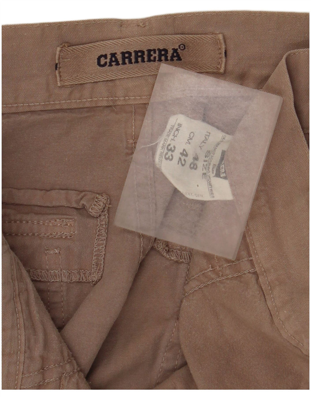 Pantaloni cargo dritti da uomo Carrera IT 48 medio W30 L34 cotone beige