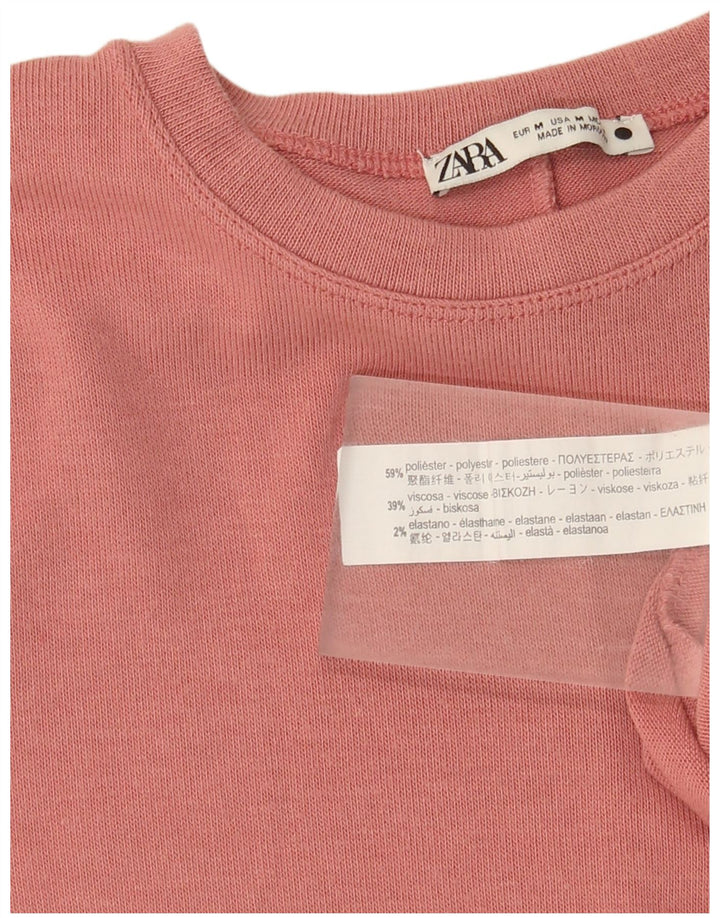Abito maxi maglione da donna Zara UK 12 Poliestere rosa medio