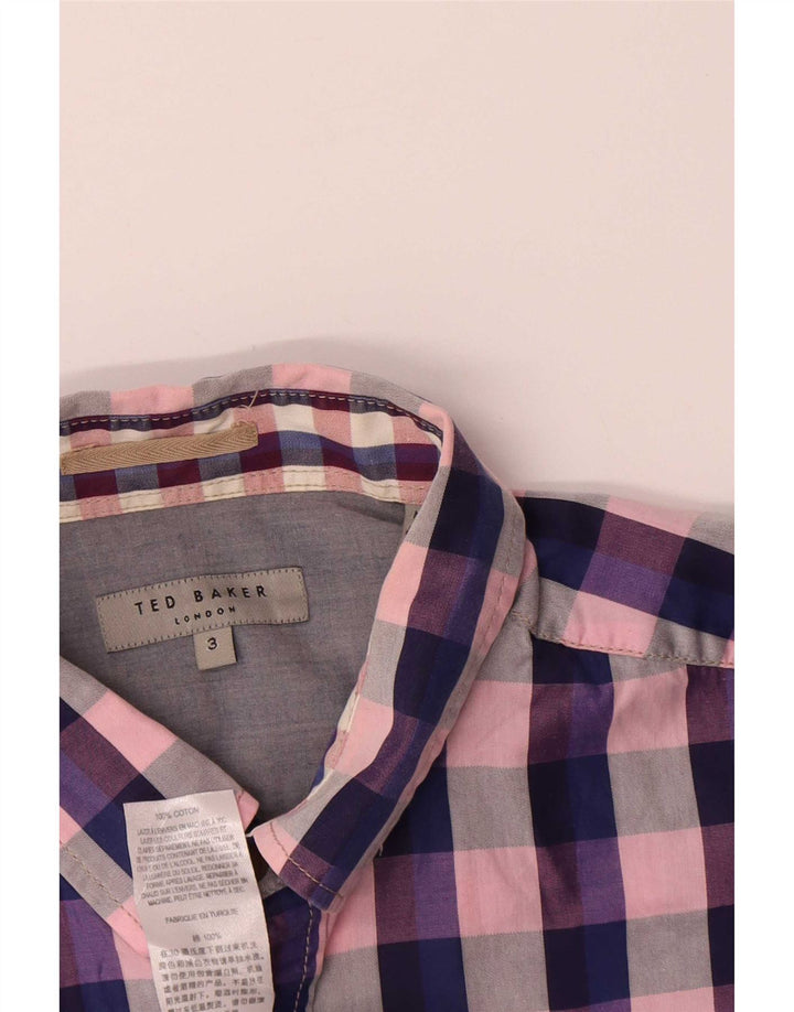 Ted Baker Camicia a maniche corte da uomo taglia 3 cotone a quadri multicolore medio