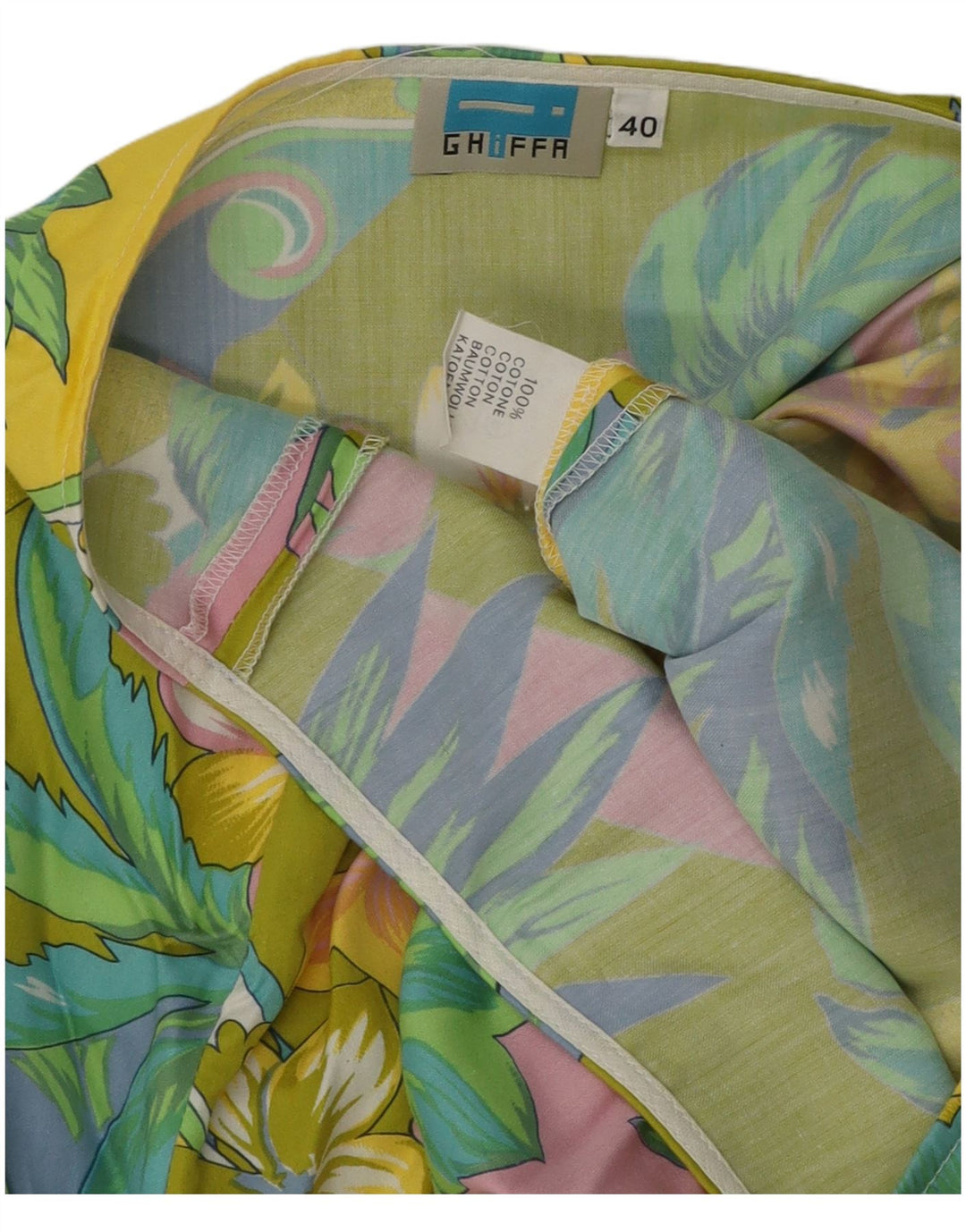 Gonna a trapezio da donna vintage EU 40 media W30 cotone floreale multicolore