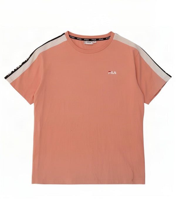 Maglietta grafica da donna Fila Top UK 14 Cotone color block rosa medio