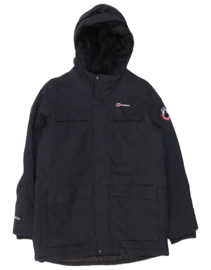 Giacca a vento con cappuccio per ragazzi Berghaus 12-13 anni in poliestere nero