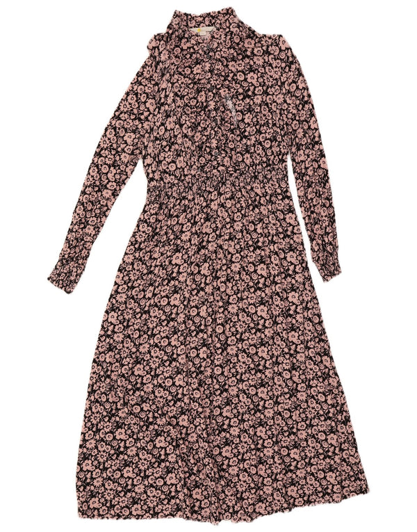 Abito lungo da donna a maniche lunghe Boden UK 18 XL Rosa floreale